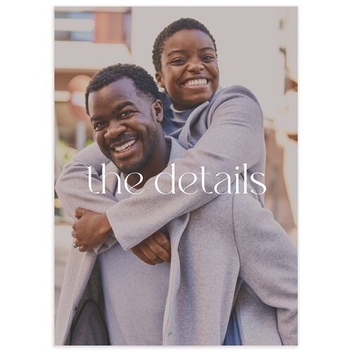 Striking Portrait Wedding Enclosure Cards - Pure White