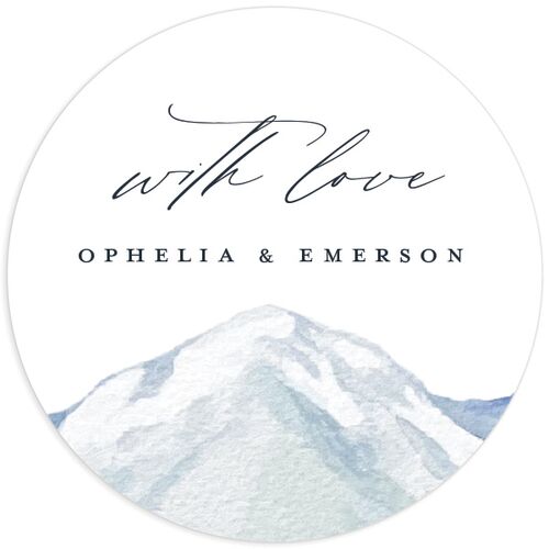 Mountain Wildflowers Wedding Stickers - Dusty Blue