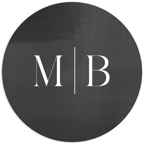 Monogram Portrait Wedding Stickers - Midnight