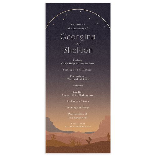 Desert Moon Wedding Programs - Dark Navy