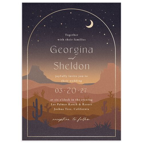 Desert Moon Wedding Invitations - Dark Navy