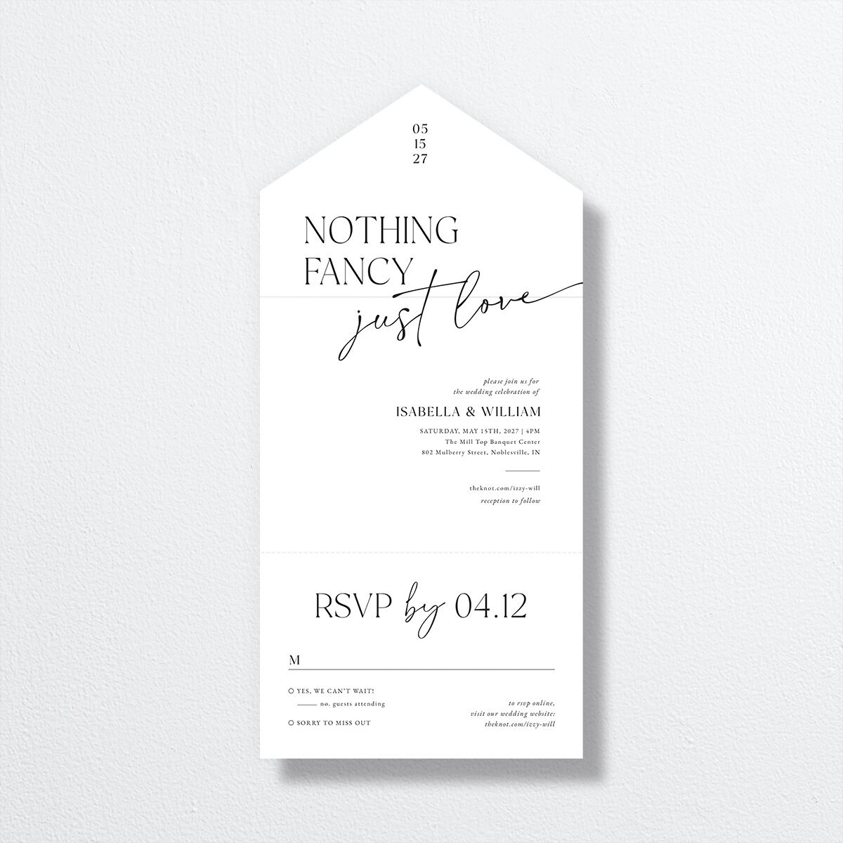Nothing Fancy All-in-One Wedding Invitations