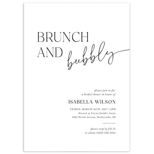 Nothing Fancy Bridal Shower Invitations - Pure White