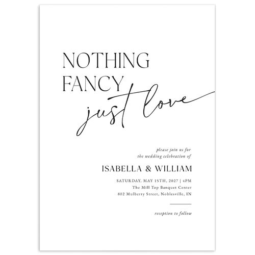 Nothing Fancy Wedding Invitations - Pure White