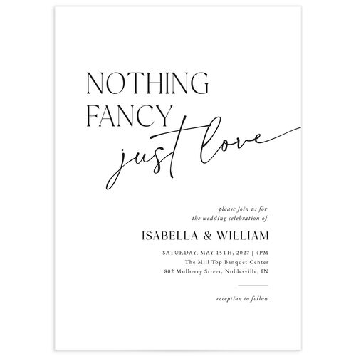 Nothing Fancy Wedding Invitations - Pure White