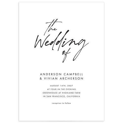 Simply Script Wedding Invitations - Pure White