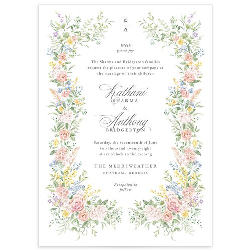 Glamorous Regency Garden Wedding Invitations by Bridgerton - Sage