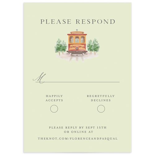 Scenic San Francisco Wedding Response Cards - Daffodil