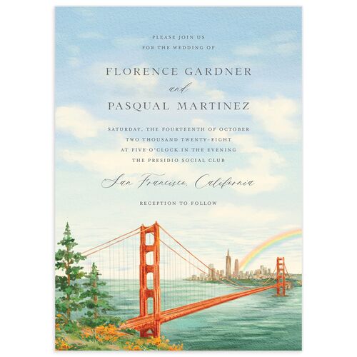 Scenic San Francisco Wedding Invitations - Daffodil