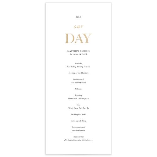 Classically Stated Wedding Programs - Pure White
