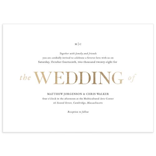 Classically Stated Wedding Invitations - Pure White