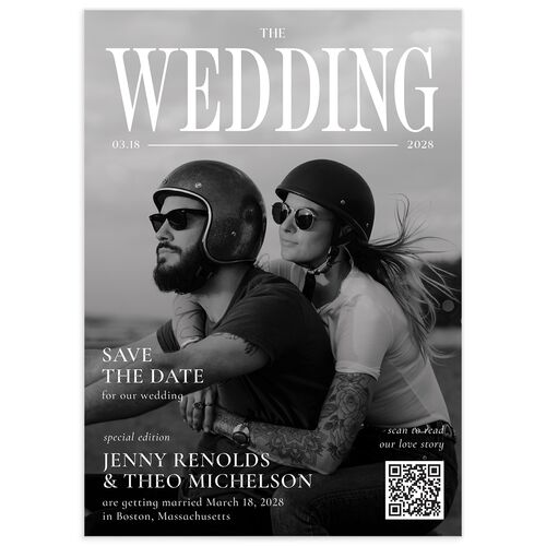 Magazine Cover Save the Date Cards - Licorice
