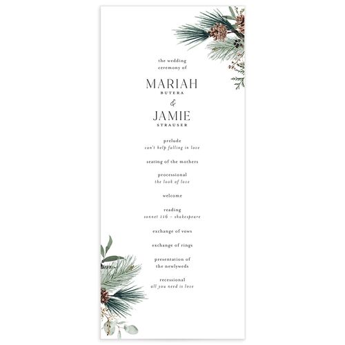 Rustic Pine Wedding Programs - Eucalyptus