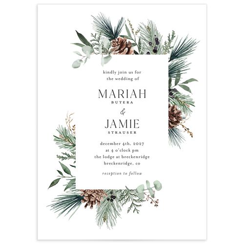 Rustic Pine Wedding Invitations - Eucalyptus