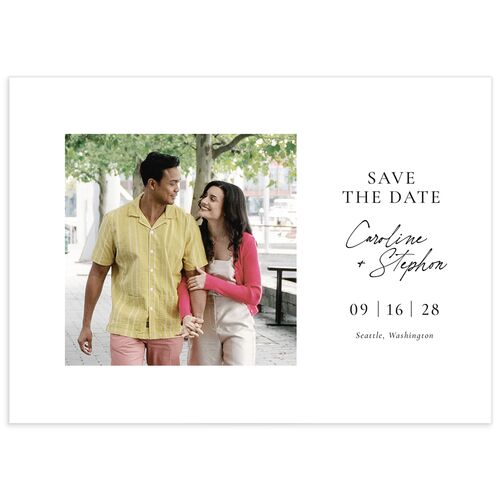 Simple Square Save the Date Cards - Pure White