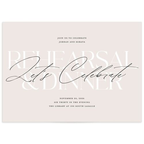 Overlay Rehearsal Dinner Invitations - Champagne
