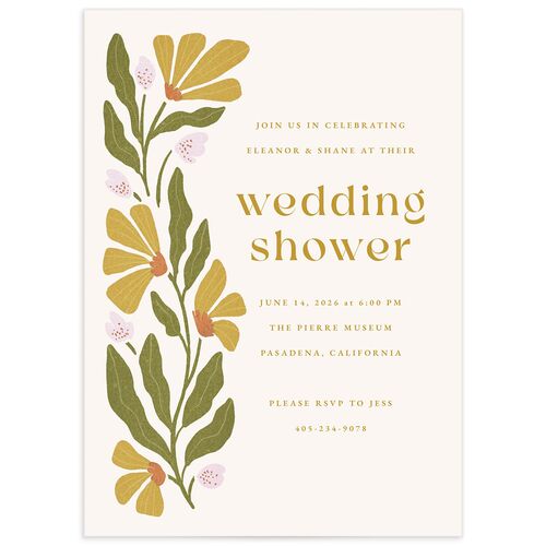 Flower Market Bridal Shower Invitations - Gold