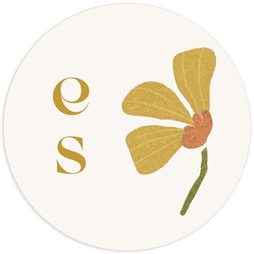 Flower Market Wedding Stickers - Gold