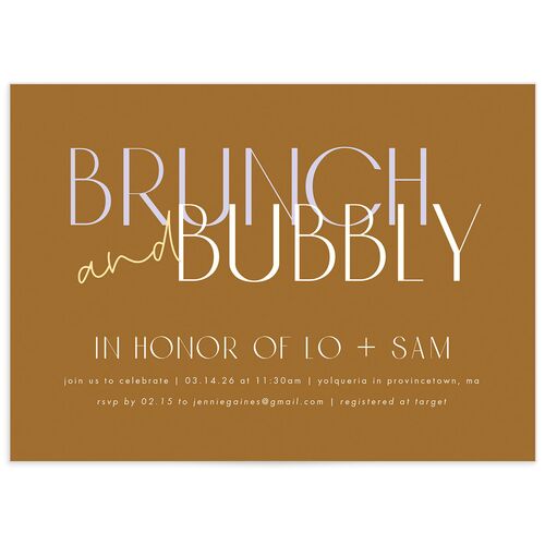 Love is Love Bridal Shower Invitations - Umber