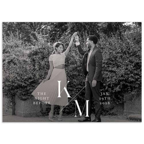 Monogram Slant Rehearsal Dinner Invitations - Licorice