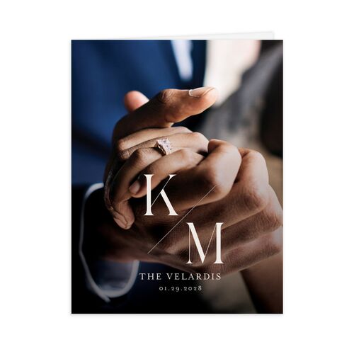 Monogram Slant Thank You Cards - Licorice