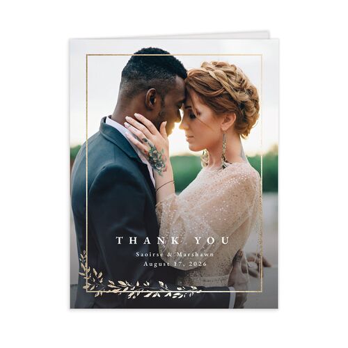 Delicate Frame Thank You Cards - Pure White