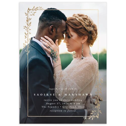 Delicate Frame Wedding Invitations - Pure White