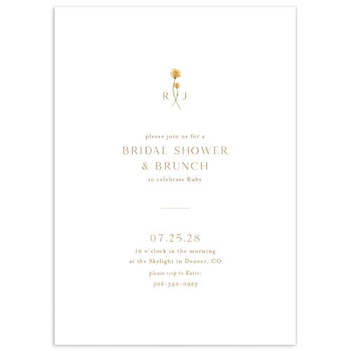 Dainty Monogram Bridal Shower Invitations - Dijon