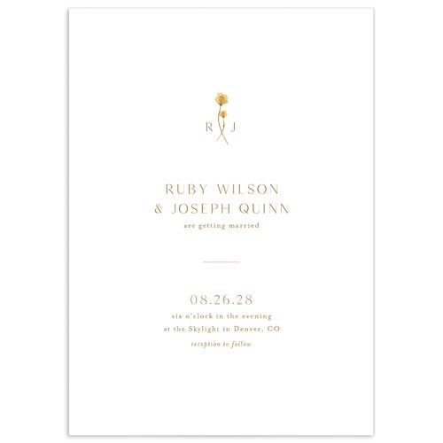 Dainty Monogram Wedding Invitations - Dijon
