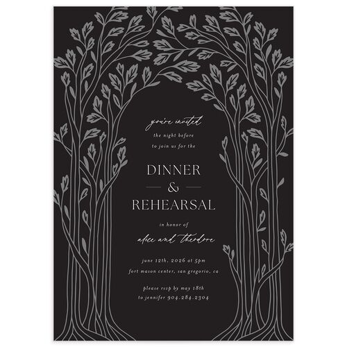 Arboretum Archway Rehearsal Dinner Invitations - Licorice