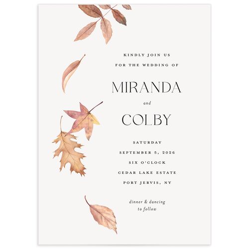 Falling Leaves Wedding Invitations - Chestnut