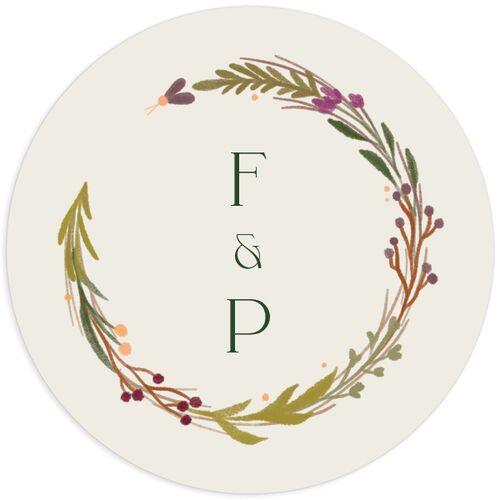 Mushroom Magic Wedding Stickers - Mauve