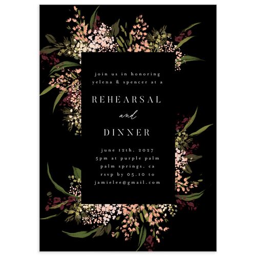 Moody Romance Rehearsal Dinner Invitations - Midnight