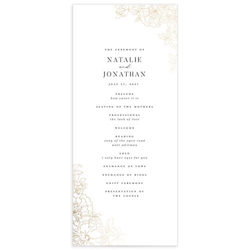 Gilded Florals Wedding Programs - Blossom