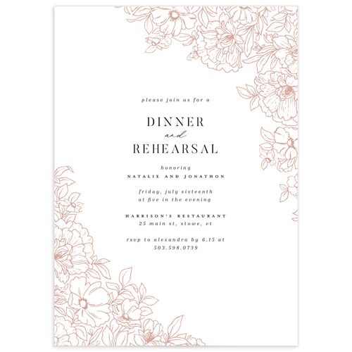 Gilded Florals Rehearsal Dinner Invitations - Blossom