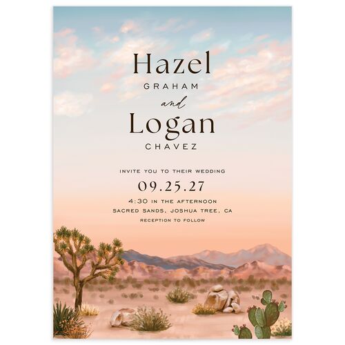 Desert Cactus Wedding Invitations - Peach Fuzz