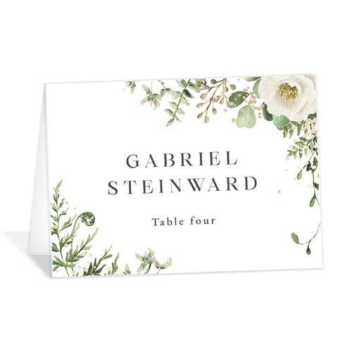Gilded Fern Frame Place Cards - Linen