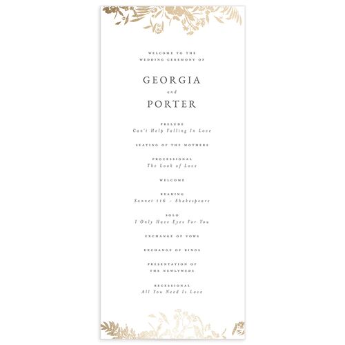 Glistening Garden Wedding Programs - Linen