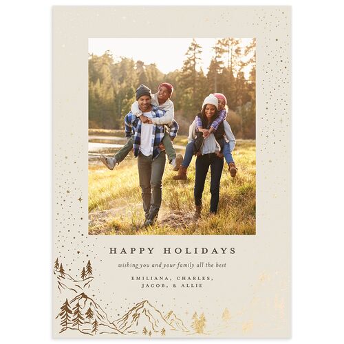 Mountain Retreat Holiday Cards - Linen