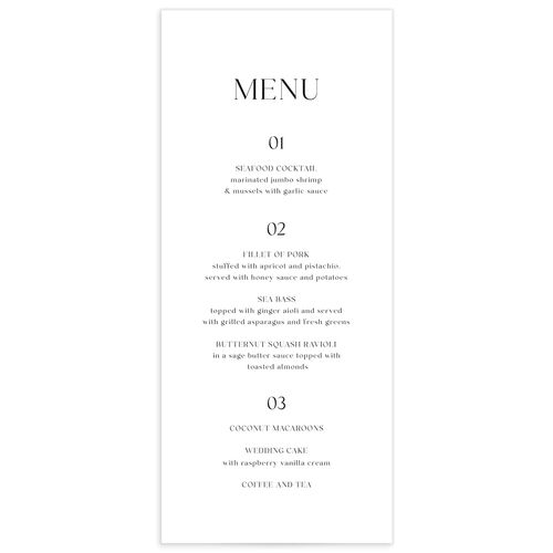 Modern Arch Menus - Pure White