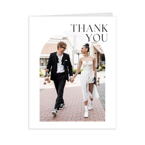 Modern Arch Thank You Cards - Pure White