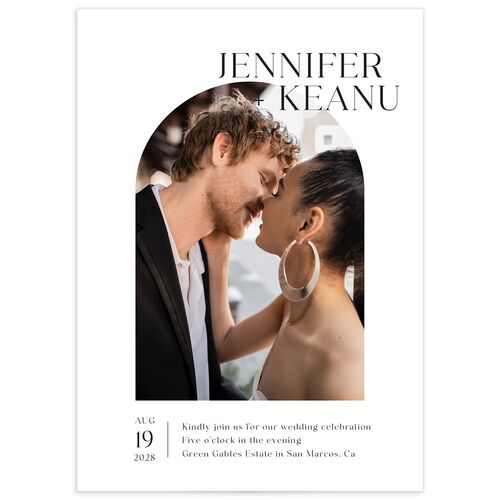 Modern Arch Wedding Invitations - Pure White