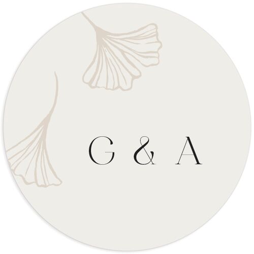 Ginkgo Leaves Wedding Stickers - Champagne