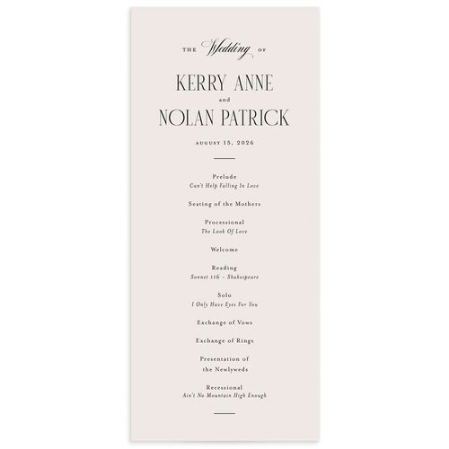 Cosmopolitan Wedding Programs - Champagne