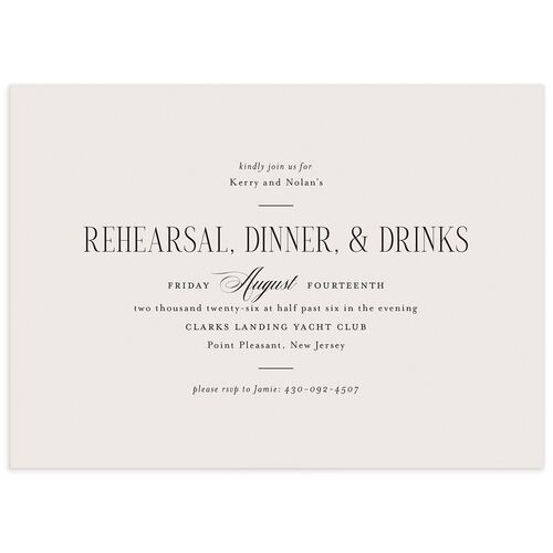 Cosmopolitan Rehearsal Dinner Invitations - Champagne