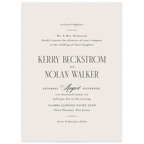 Cosmopolitan Wedding Invitations - Champagne