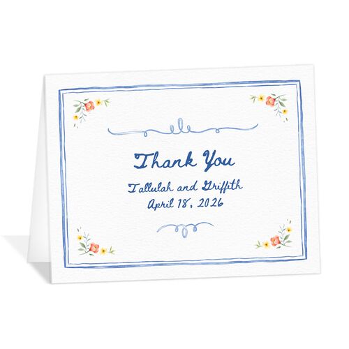 Countryside Crest Thank You Cards - Royal Blue