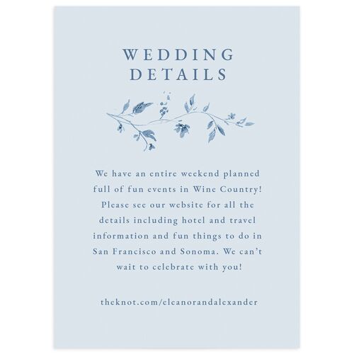 Timeless Floral Wedding Enclosure Cards - Dusty Blue
