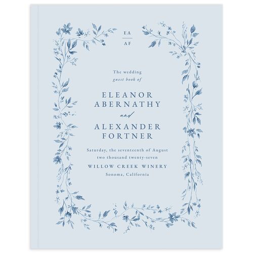 Timeless Floral Guest Books - Dusty Blue