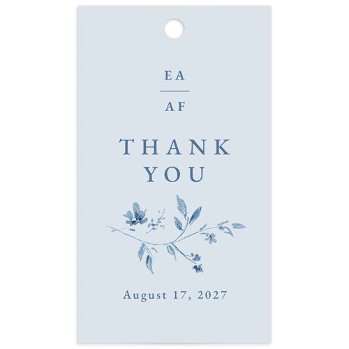 Timeless Floral Favor Gift Tags - Dusty Blue